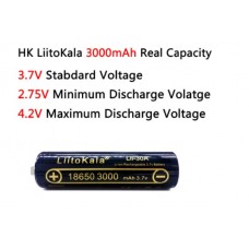 Литий-ионный (Li-ion) аккумулятор 18650  3000mAh 3V7 Lii-30A ( без контроллера )