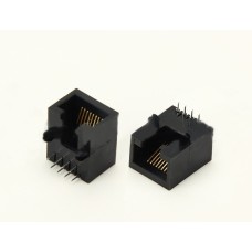 Гнездо 8P8C (RJ45)  черн. выводы на плату 311-8P8C-B-01