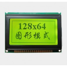 Индикатор жидко-кристаллический 12864-2 V2.0  5V GREEN ( желтая подсветка ) KS0108