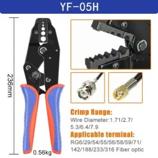 Клещи для обжима ( кримпер ) YF- 05H SMA/BNC RG58, 59, 62, 174,8, 11, 188, 233 Клещи для обжима ( кримпер ) YF- 05H SMA/BNC RG58, 59, 62, 174,8, 11, 188, 233