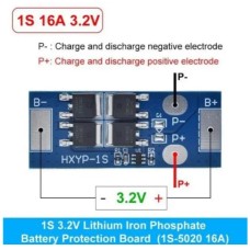 Контроллер заряда Li-ion аккумулятора BMS 1S 16A 3,7V