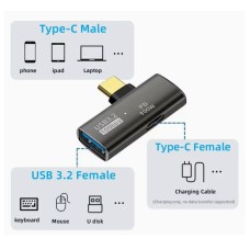 Адаптер 2-в-1 USB C - USB 3.2 с портом зарядки 100 Вт