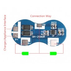 Контроллер заряда Li-ion аккумулятора BMS 2S  4A 7,4V