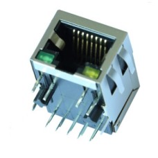 Гнездо 8p8с (RJ45)  светодиоды выводы на плату (J00-0065NL)
